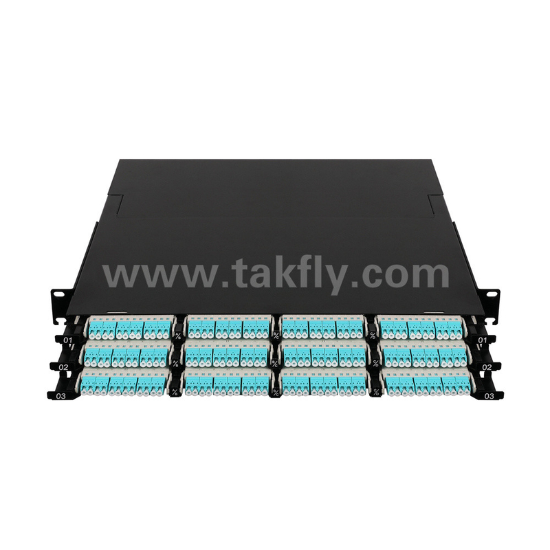 Fiber Optic MPO Cassette MTP Patch Panel 144 Core Super-High Density Untuk Pusat Data FTTX