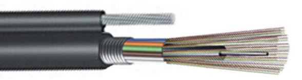 2-144F Kabel serat optik GYFTC8S untuk aplikasi luar ruangan dalam serat G652D