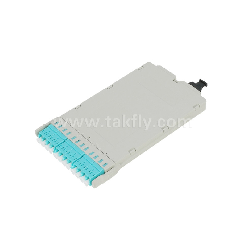 Fiber Optic MPO Cassette Module Pre-terminated MPO/MTP-LC 12C untuk Pusat Data FTTX