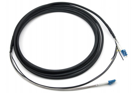 Outdoor Protected Branch Patchcord LC-LC GYFJH 7.0mm LSZH Hitam Konektor 2 Inti Tipe -20C  70C Suhu Operasi