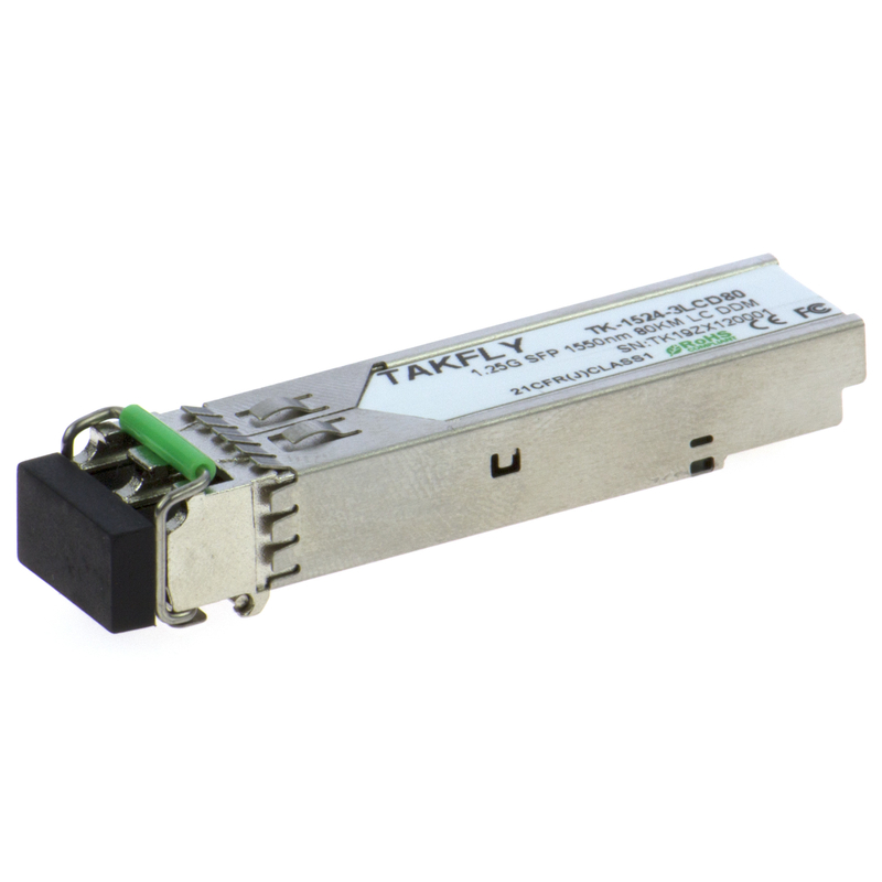 1.25G SFP 1550nm 80KM SMF DDM LC CISCO JUNIPER HUAWEI Kompatibel modul penerima optik dengan Sensitivitas penerima -26dBm