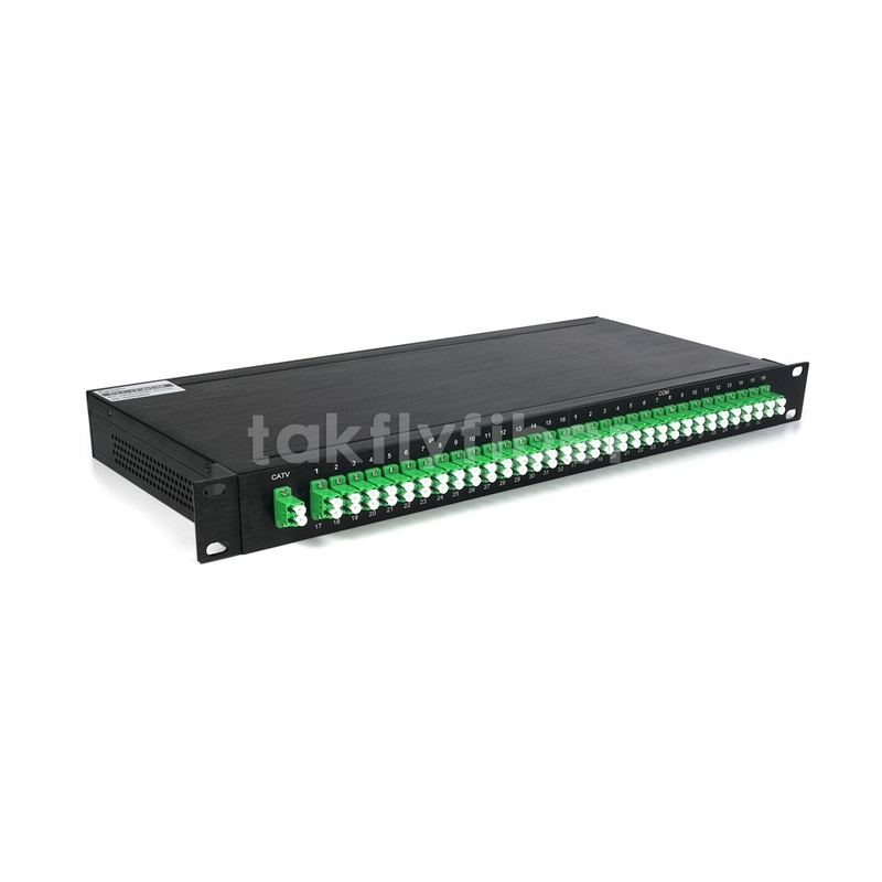 1x32 Fiber Optic PLC Splitter CATV WDM dengan IP di 1U 19 Inch Rack Mount