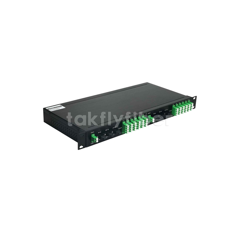 2x1:24 WDM Filter PLC Splitter GPON CATV dalam 1U 19Inc Rack Mount Patch Panel