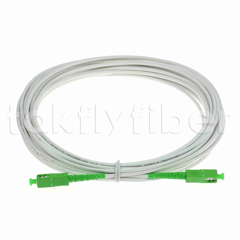 EN50575 CPR Sertifikasi SC APC Fiber Optic Patchcord Armored Fiber Optic Patch Leads Simplex 3,0mm LSZH Jaket Putih