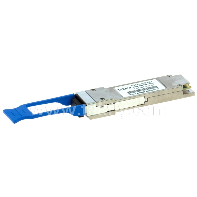 Sisi klien 100Gbps 10KM QSFP28 LR4 dengan DDM Transceiver Fiber Daya Tinggi Panjang 1m Koneksi Telekom