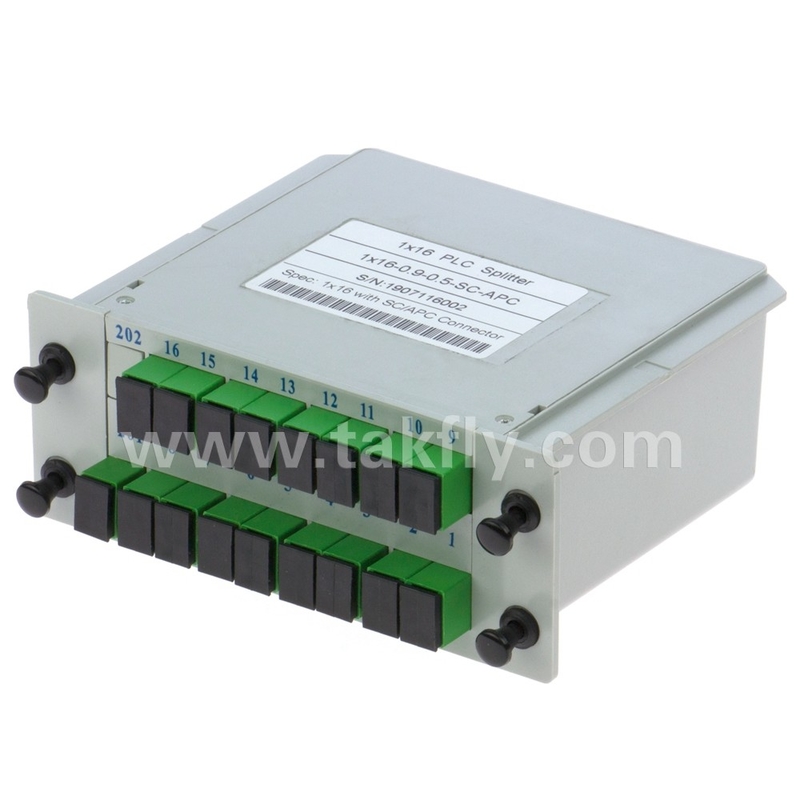 Keandalan dan Stabilitas Tinggi FTTX Gpon 1*16 Single Mode G657A1 Fiber Casette Type LGX PLC Splitter dengan Konektor Sc/APC