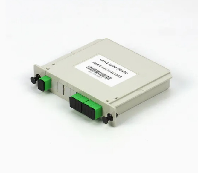 1x4 FTTX Gpon Fiber Casette Type LGX PLC Splitter dengan Konektor Sc/APC Keandalan dan stabilitas tinggi