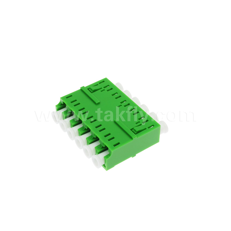 Adaptor LC/APC 6 Ways, SM OS2, Hijau, Tanpa Flange Mode Tunggal untuk Jaringan