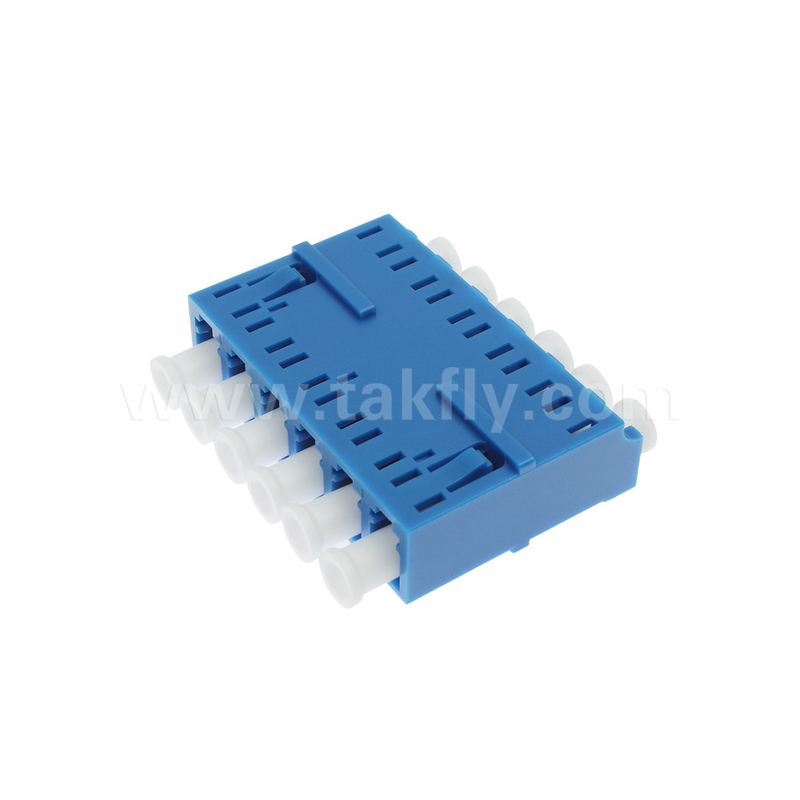 Adaptor LC/UPC 6 Ways, SM OS2, Biru, Tanpa Flange Mode Tunggal untuk Jaringan