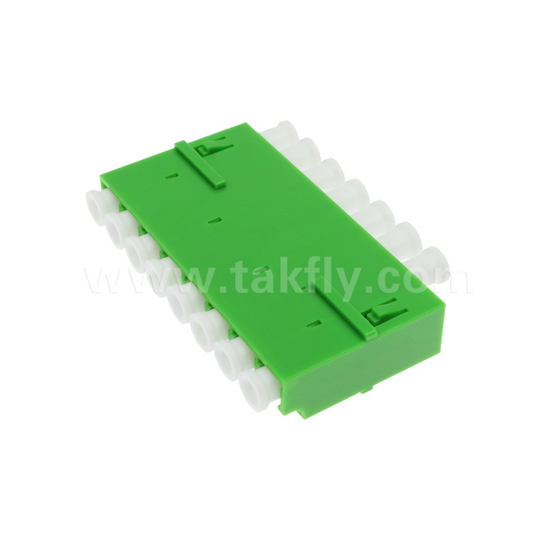 LC/UPC 8 Port Single Mode SM OS2, Hijau, Tanpa Flange Adaptor Serat Optik untuk Telekomunikasi