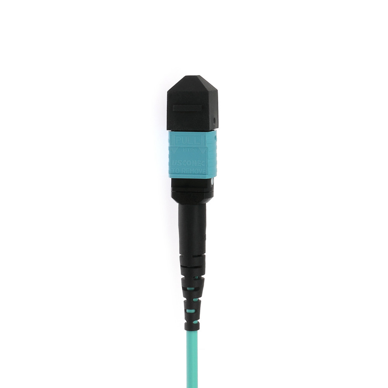 Kabel Fiber Optik MPO MTP 3.0mm-4.5mm Jaket Od Uji Panjang Gelombang 1310/1550 850/1300 untuk Transfer Data yang Lancar
