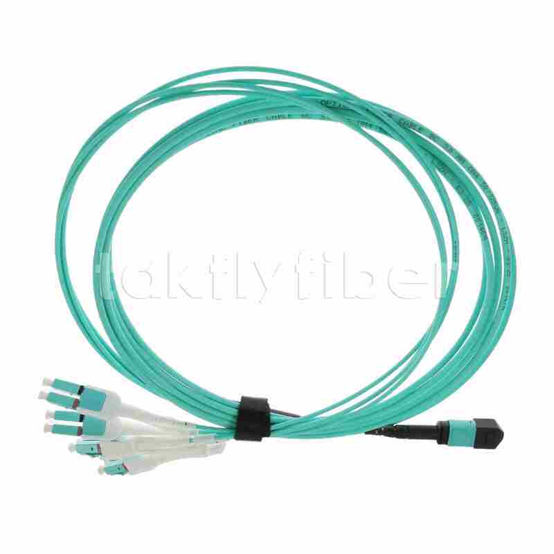 Harness Serat Optik 12F MPO-LC Uniboot MPO Breakout Patch Cable, Plenum (OFNP), 0,35dB Maks.
