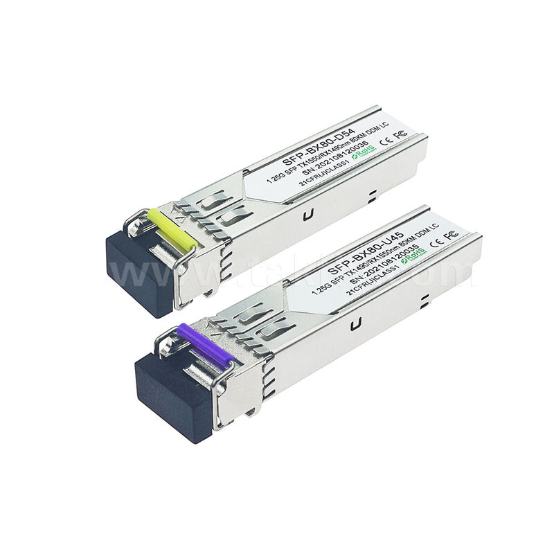 SFP 1.25gbps 80km LC Reach Tx1490nm/Rx1550nm Bi-Directional Optical Transceiver untuk Pusat Data FTTX