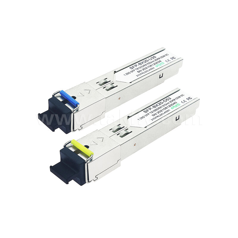 SFP Optical Transceiver Module 1.25Gbps 20KM SC Bi-Directional untuk Pusat Data FTTH FTTX