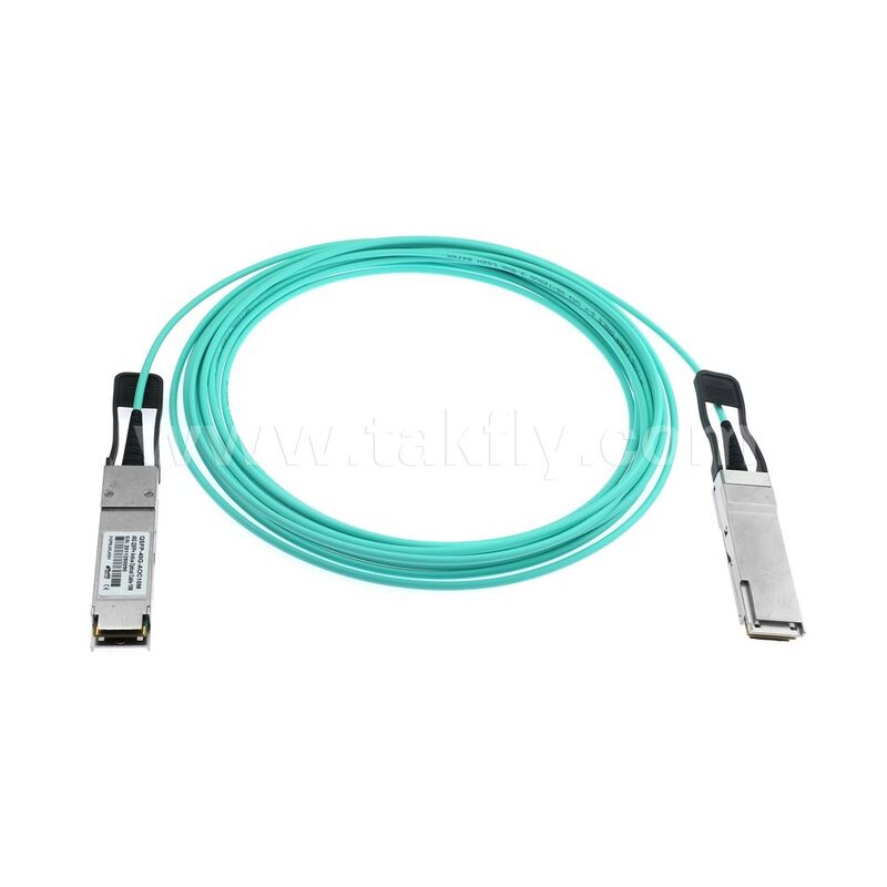 Kabel optik aktif AOC Serat 40G QSFP+ ke 40G QSFP+ untuk Pusat Data FTTH FTTX
