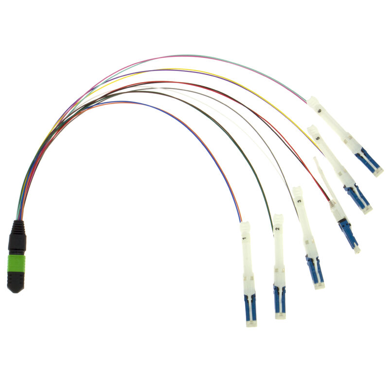 Kabel Patch Serat Optik MPO-CS Breakout Serat Optik untuk Pusat Data