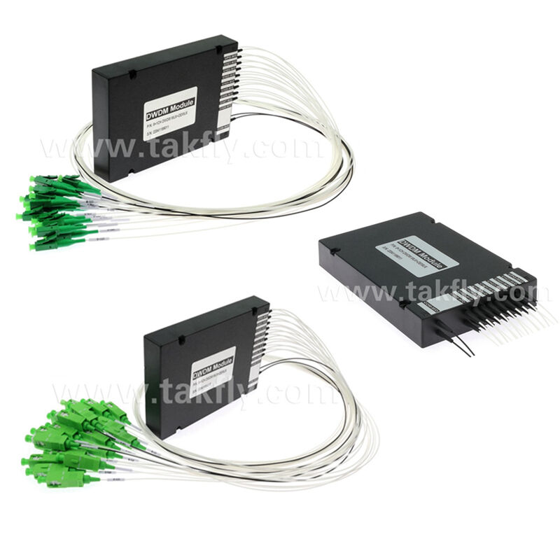 Modul DWDM Serat Optik 8+1 Saluran MUX+DEMUX ABS untuk Pusat Data Telekomunikasi 5G
