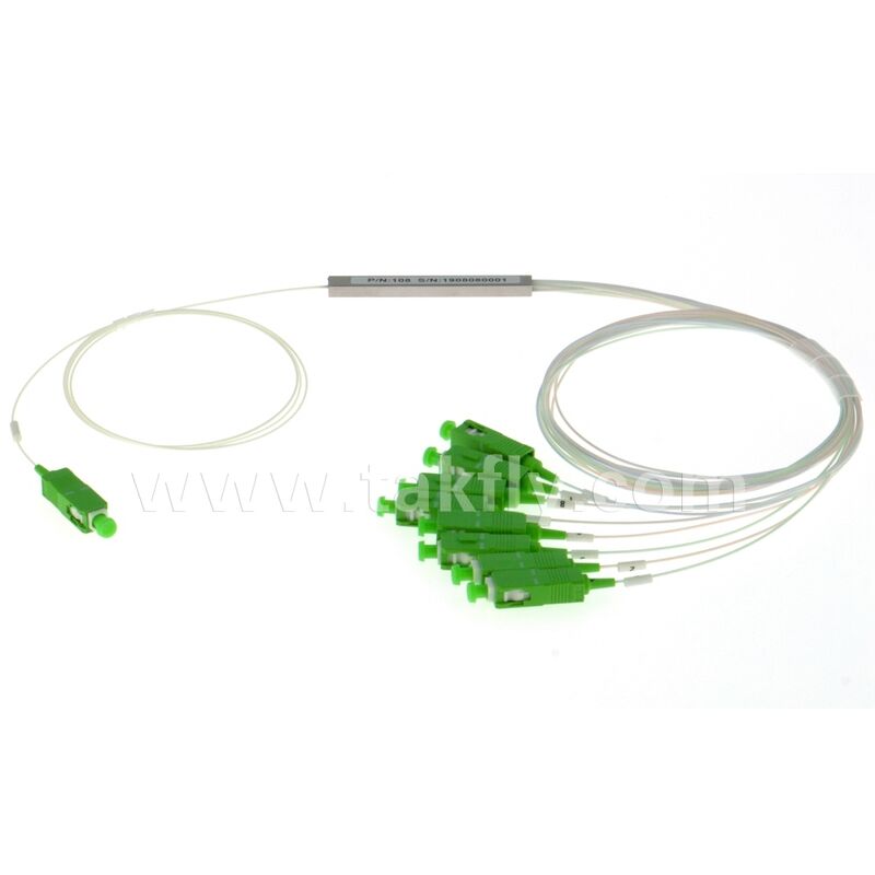 PLC Splitter 1*N Steel Tube SC APC/UPC 0.9mm Serat optik untuk Pusat Data Telecom FTTX
