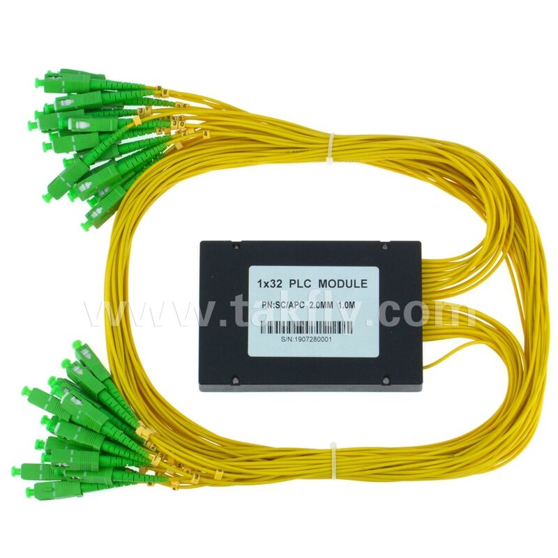 PLC Splitter ABS box 1xN SC APC/UPC Fiber Optic untuk Fttx Telecom Data Center