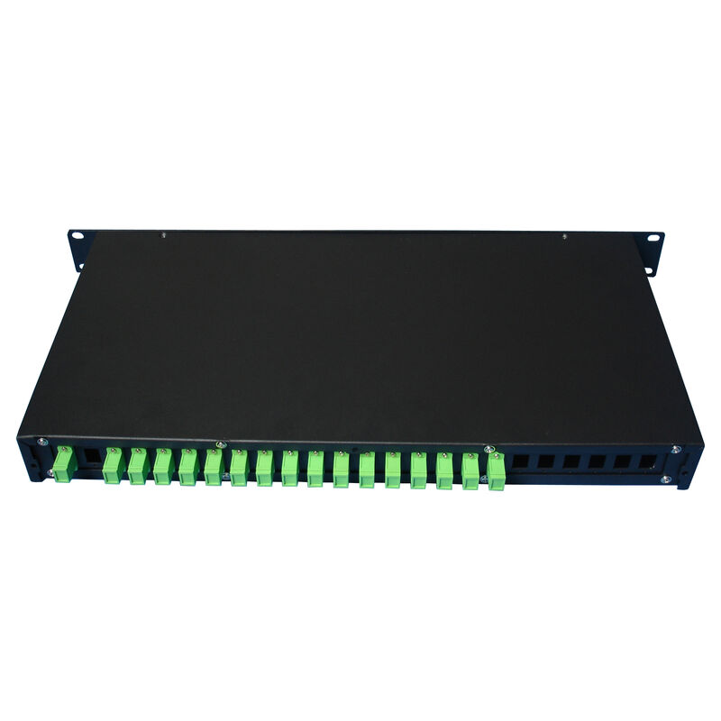 PLC Splitter Rack Mount Singlemode G657A SC APC/UPC Serat optik untuk Pusat Data Telecom FTTx