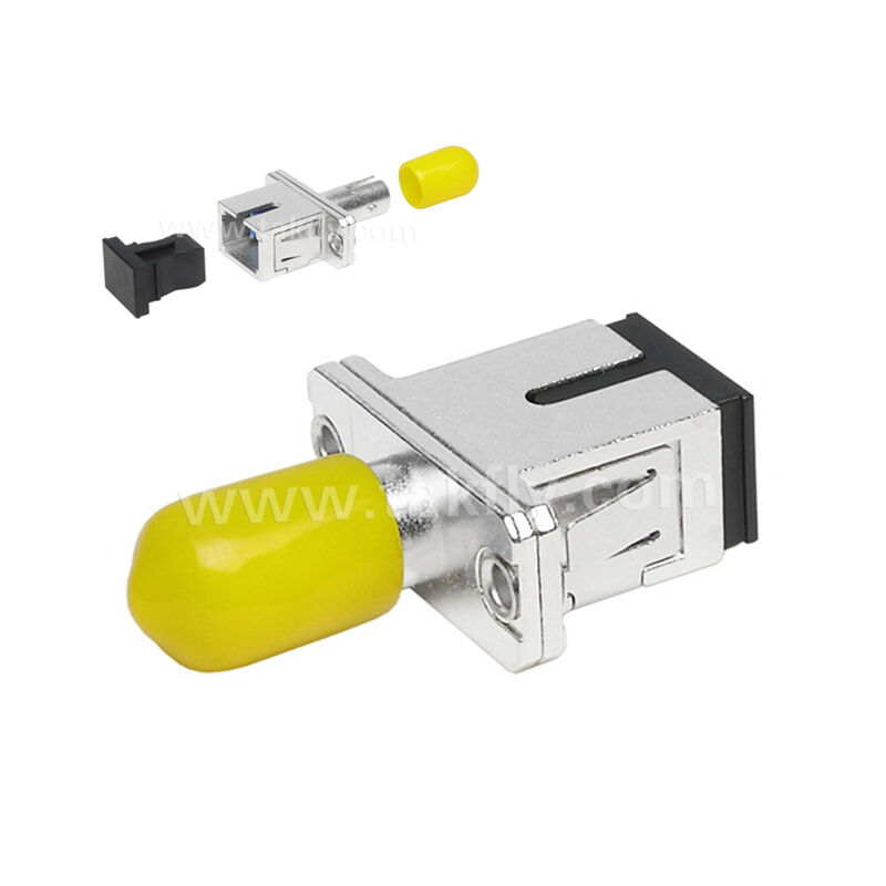 Kopling Serat Optik ST-SC Simplex Adaptor Hibrida Logam Female/Female untuk Pusat Data Telekomunikasi FTTX