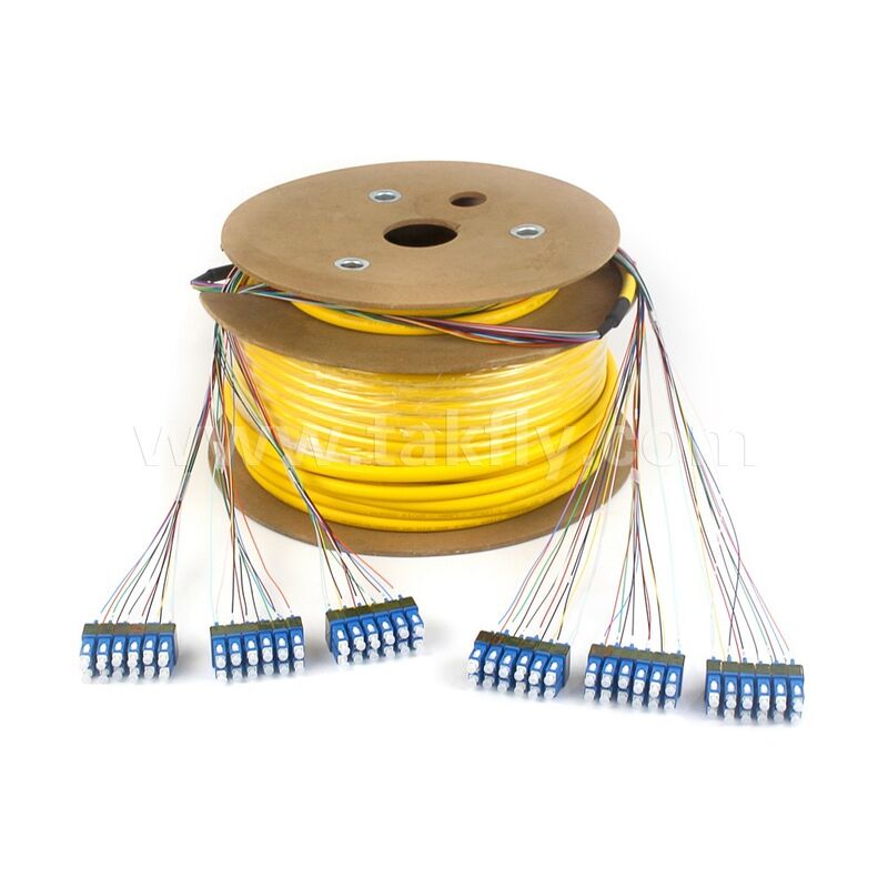 Fiber Optic Patch Cords 36Cores SC-SC Pre-terminated Breakout Patchcord untuk Pusat Data Telekom