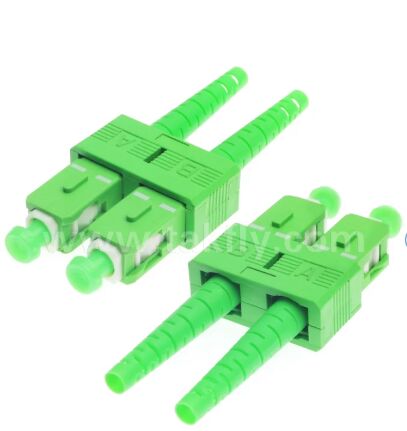 Konektor Serat Optik SC/APC, Perumahan Hijau Konektor Polandia Bersudut 8°, Refleksi Punggung Rendah Adaptor Simplex SC APC Presisi Tinggi untuk Jaringan Optik FTTH CATV