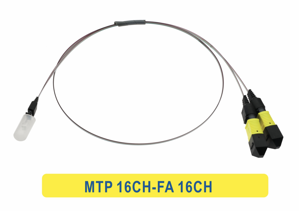 16CH MTP/MPO ke 16CH FA Fiber Array Fiber Optic Patchcord Kabel untuk Data Center/CPO