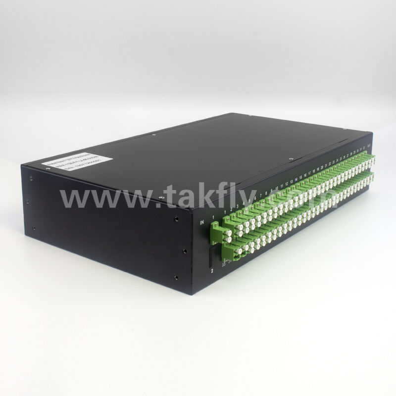1×128 Jumlah Port Tinggi PLC Splitter Rack Mount Patch Panel Distribusi FTTX Kepadatan Ultra Tinggi
