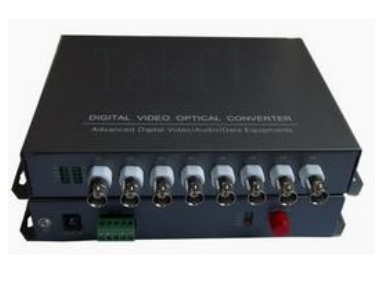 8-Channel Digital Video Optical Converter Biaya-efektif, jarak jauh, video yang tidak dikompresi dengan RS485 Data melalui Serat Tunggal