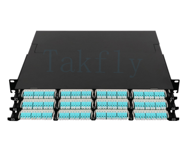 1U 144C Ultra-High Density MPO Patch Panel 12 Slot Kaset, 144 LC Core, untuk Koneksi Backbone MDF/IDF