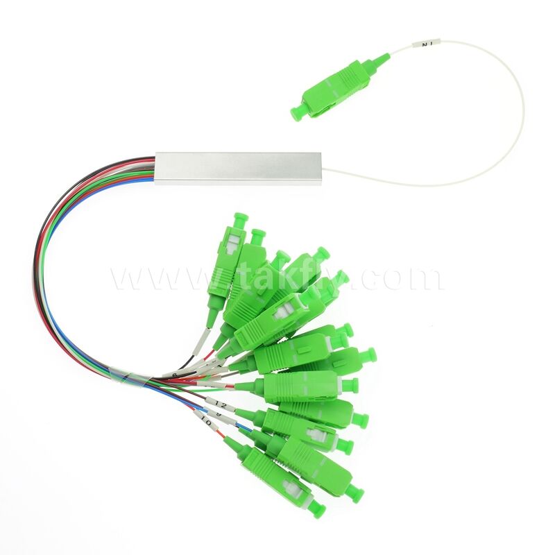 1×N / 2×N PLC Optical Splitter   Mini Steel Tube Package, G657A1, SC/APC Input & Output, untuk FTTH/PON Spliting