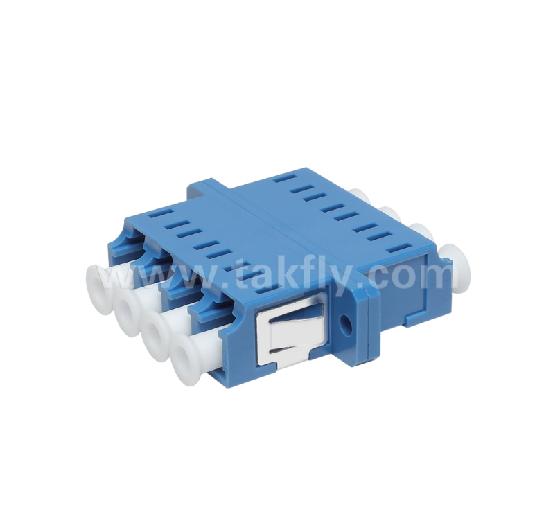 Adaptor LC Quad Fiber ️ 4× LC Duplex, desain hemat ruang, untuk sambungan kabel-ke-kabel & kabel-ke-alat