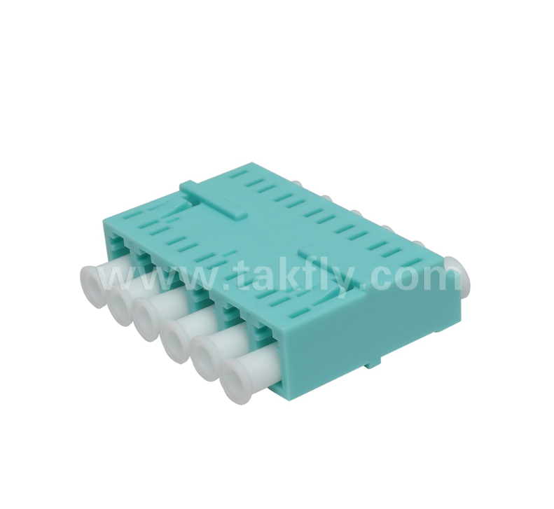 Adaptor LC 6 Arah – Dupleks LC 6 dalam 1, Adaptor Serat Densitas Tinggi, Kehilangan Penyisipan Rendah, untuk Pusat Data & Patching Kepadatan Tinggi FTTx