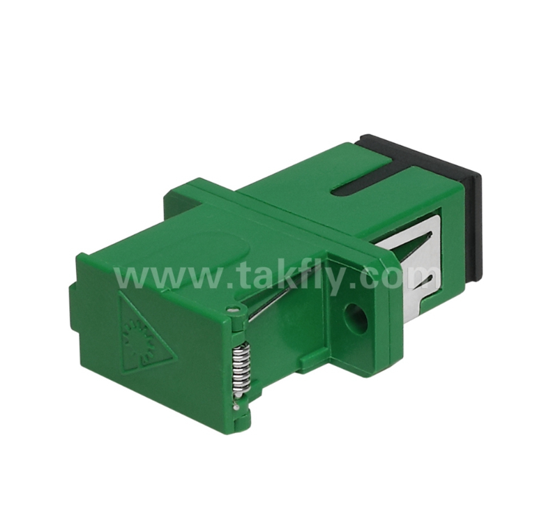 SC Simplex Adapter dengan Penutup Eksternal & Side Shutter ️ Dustproof & Laser Eye Protection, Low Insertion Loss, untuk Data Center & FTTx Fiber Connections