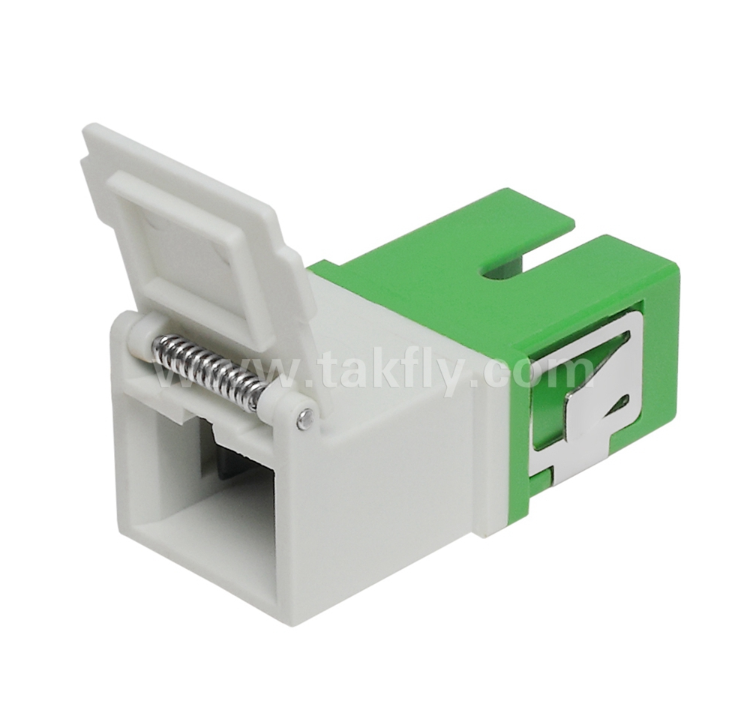 Adaptor SC Simplex dengan Penutup Eksternal & Rana Depan – Tahan Debu & Pelindung Mata Laser, Kehilangan Penyisipan Rendah, untuk Pusat Data & Koneksi Serat FTTx
