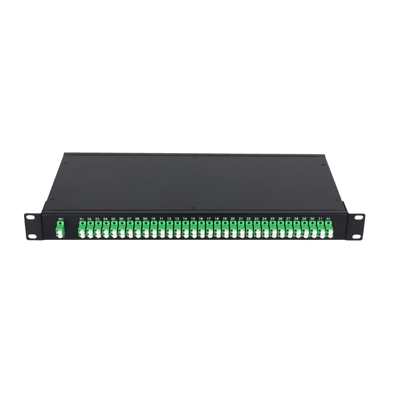 OEM 1U 19Inch 2x64 Rack Mount LC Fiber Optic PLC Splitter untuk Pusat Data FTTx