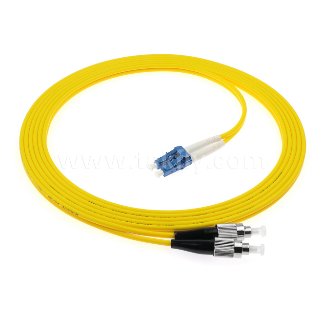 Kabel patch serat hibrida LC-FC Simplex / Duplex, Singlemode & Multimode, untuk interkoneksi jaringan yang fleksibel