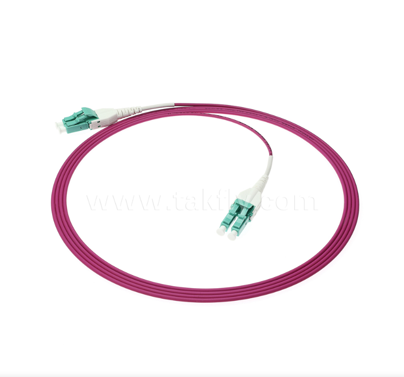 LC Uniboot Fiber Optic Patch Cord ️ Satu tabung dua inti, polaritas tetap, struktur kompak, setengah volume kabel untuk kabel kepadatan tinggi