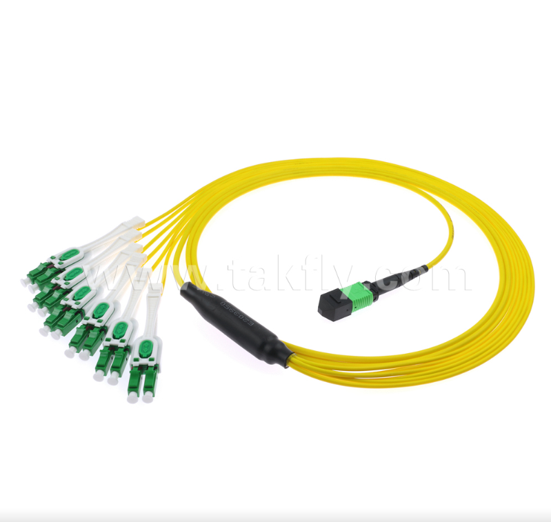 MPO/MTP-LC Uniboot Breakout Patch Cord   Dual LC in One Boot, Polasi Reversibel, Desain Menghemat Ruang