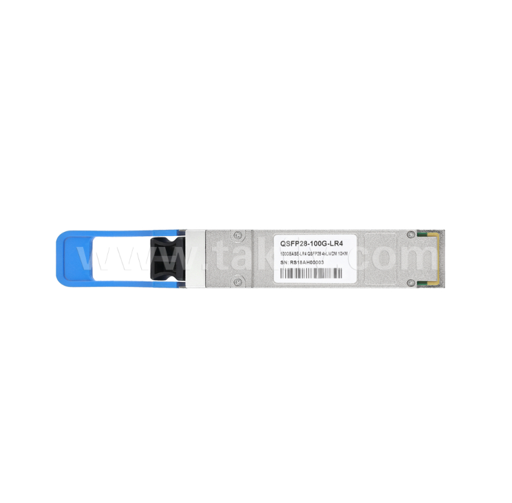 TKQS28-100G-LR4 100Gbps QSFP28 Transceiver Optik   10km, 4 Saluran LAN-WDM (1295.56-1309.14nm), Laser EML, Penerima PIN, 100GBASE-LR4 Kompatibel