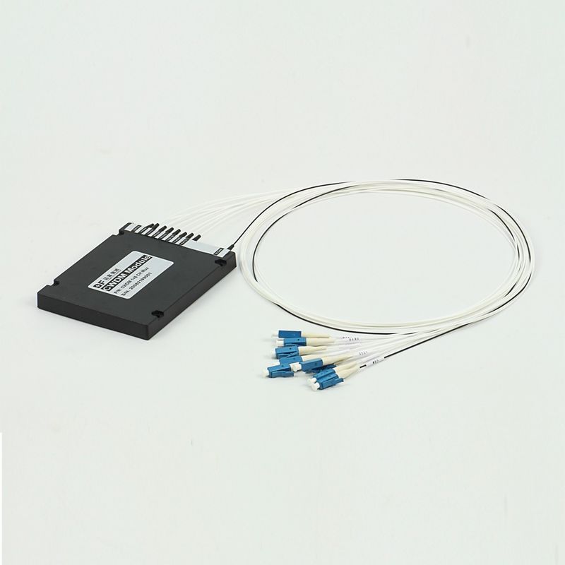 Fiber Optic 16 Saluran CWDM DWDM Mux Demux ABS Box 1270nm 1610nm 0.9mm LC UPC
